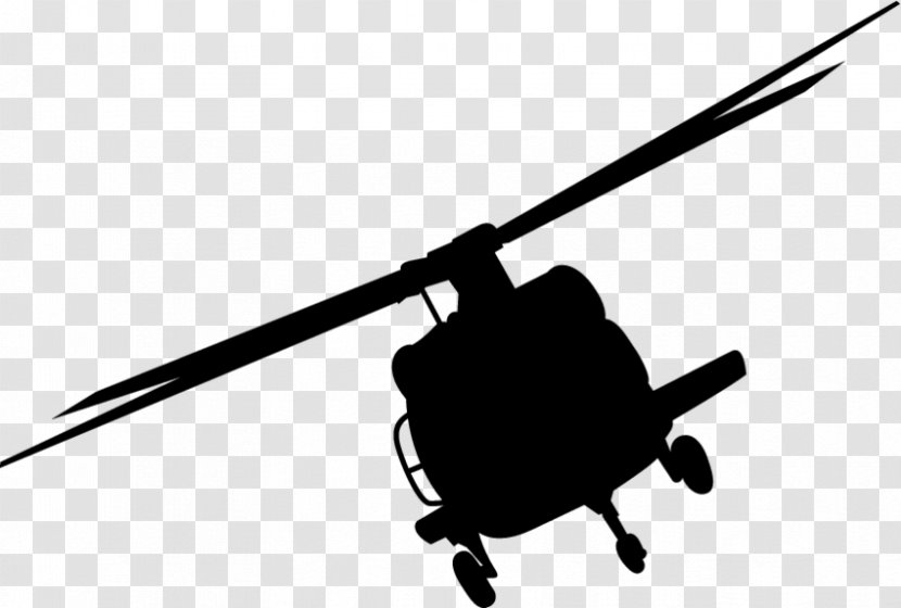 Helicopter Rotor Airplane Aviation Clip Art - Black And White Transparent PNG