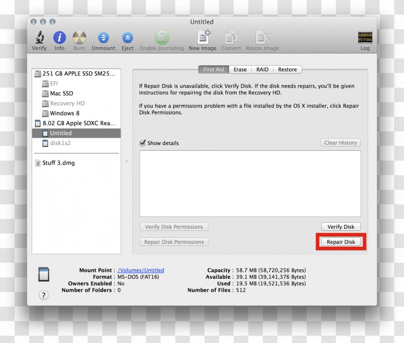 Disk Utility MacOS OS X Mavericks USB Flash Drives Mac Lion - Sd Card Transparent PNG