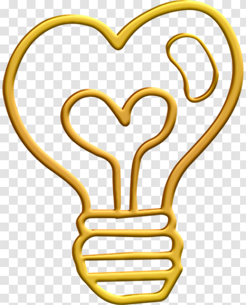 Icon Hand Drawn Love Elements Icon Light Bulb Icon Transparent PNG