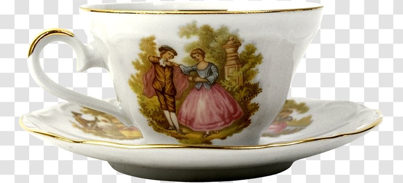 Coffee Cup Tea Mug Saucer - Porcelain Transparent PNG
