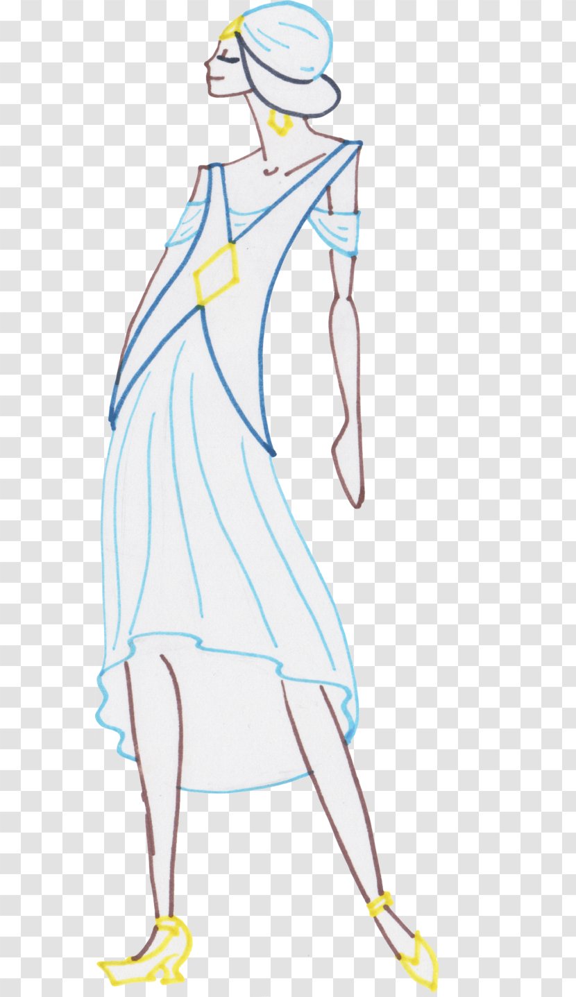 Illustration Fashion Design Costume Sketch - Cartoon - Flappers Transparent PNG