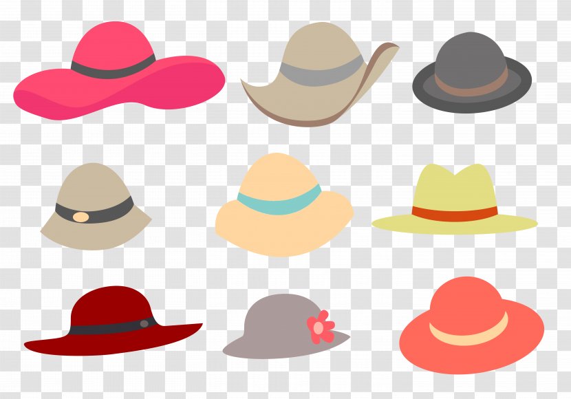 Straw Hat Euclidean Vector - Stock Photography - Different Styles Of Hats Transparent PNG