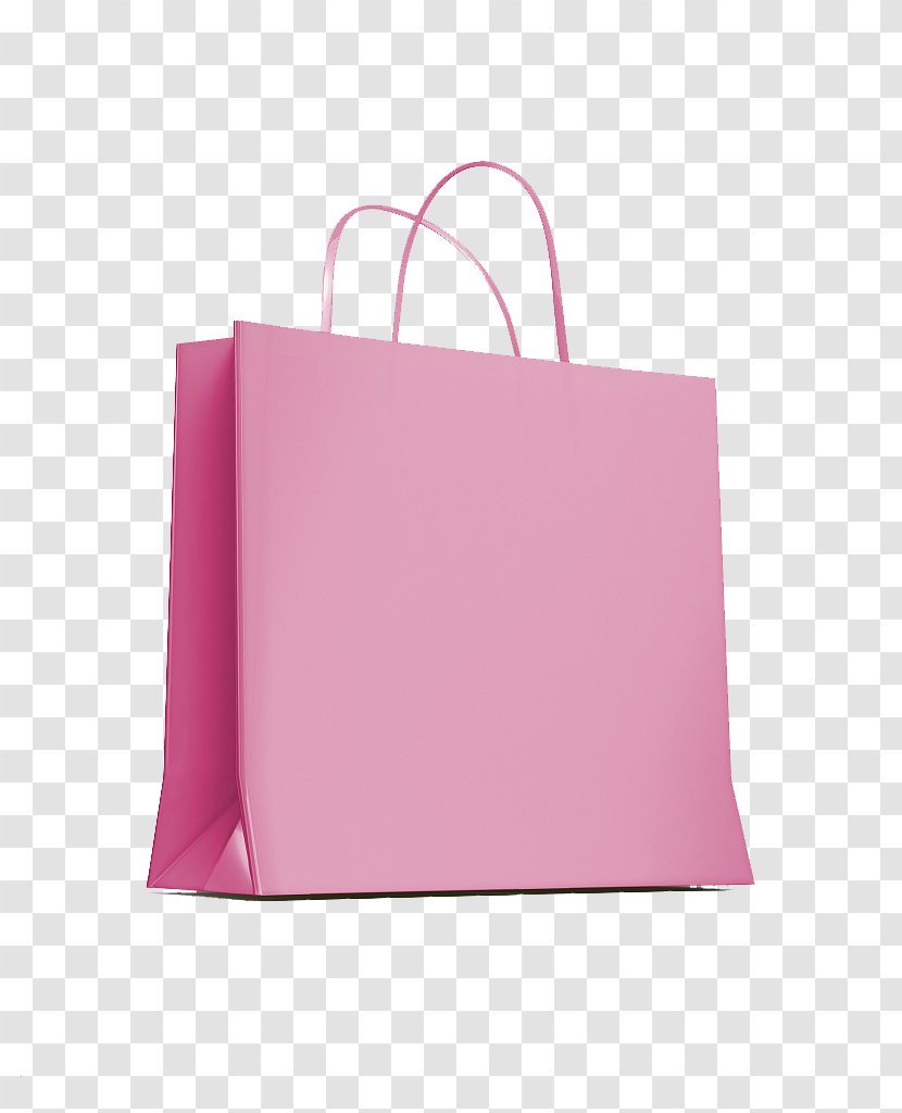 Reusable Shopping Bag Tote Paper - Handbag - Pink Transparent PNG