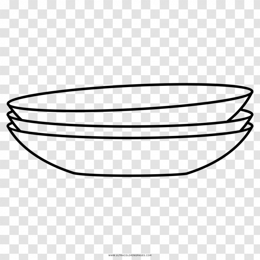 Coloring Book Dish Plate Drawing Tableware - Line Art Transparent PNG