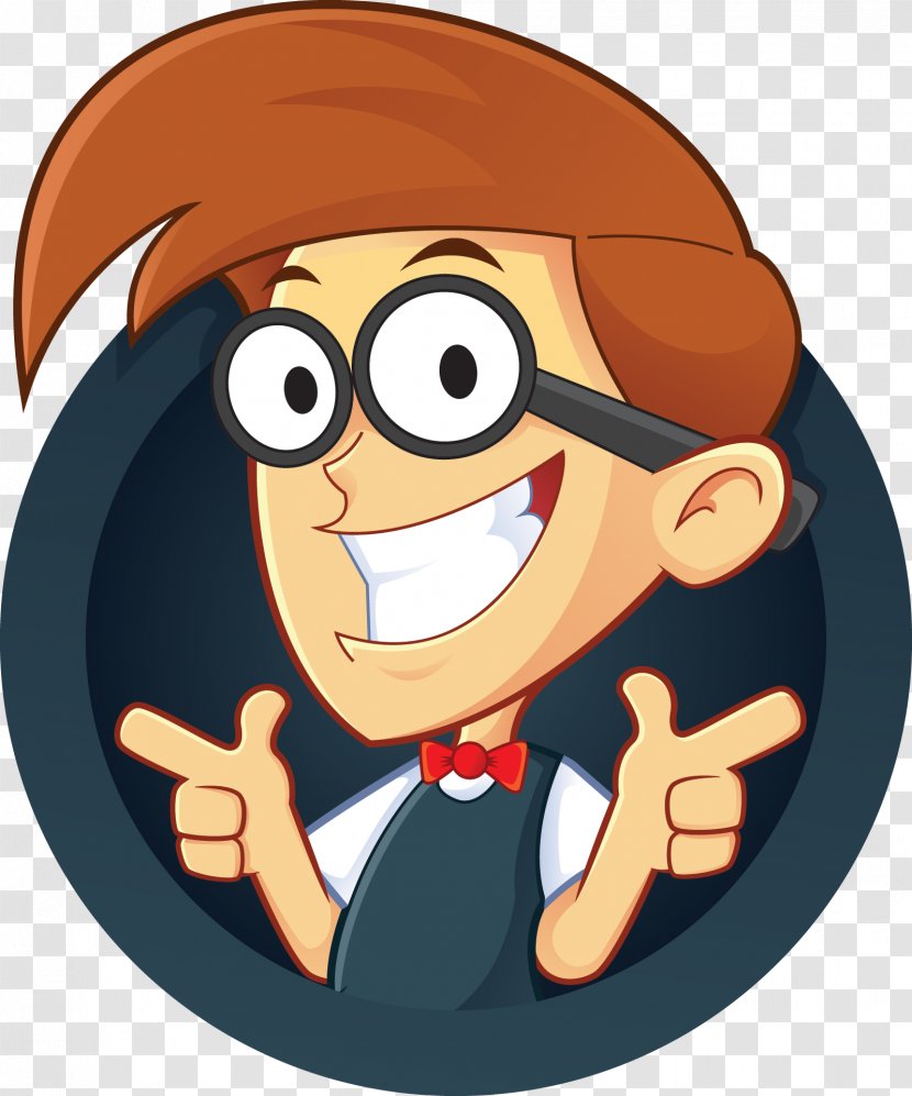 Nerd Geek Cartoon Clip Art - Hand Transparent PNG