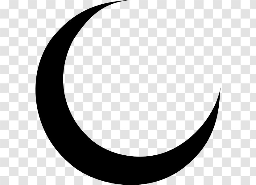 Lunar Phase Moon Eclipse Clip Art - Monochrome - Crescent Of Ramadan Transparent PNG