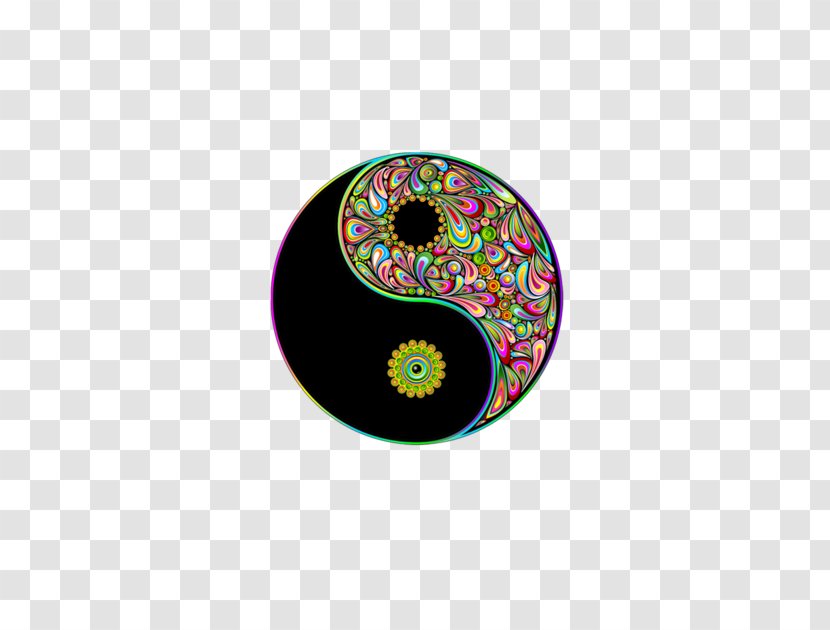 Yin And Yang Symbol Illustration Mandala Color - Psychedelic Art Transparent PNG