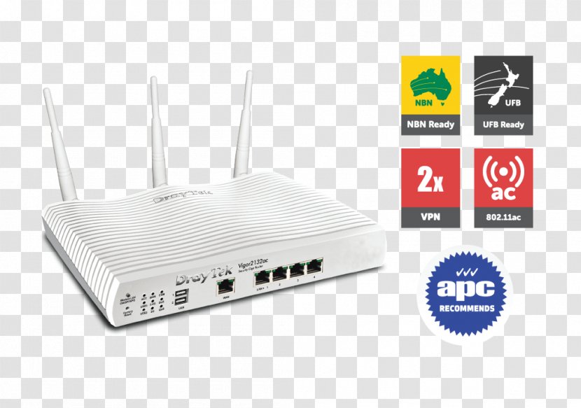 DrayTek Router G.992.5 Virtual Private Network IEEE 802.11ac - Wireless Lan - Vigor Transparent PNG