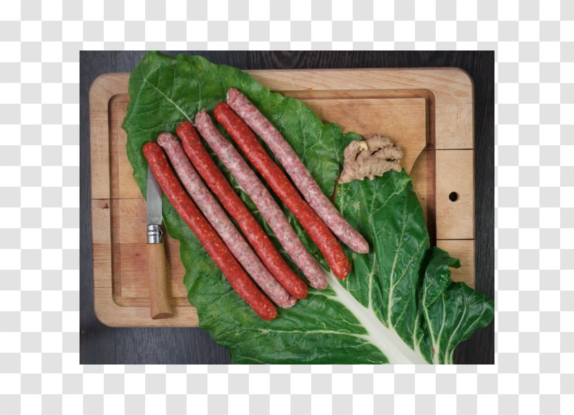 Chard Bratwurst Romaine Lettuce Cabanossi Droëwors - Food - Sausage Transparent PNG