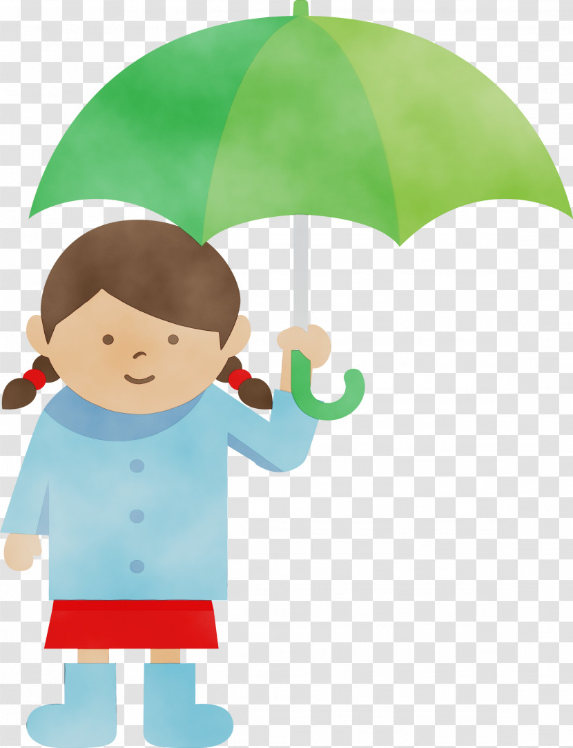 Cartoon Infant Umbrella Happiness Behavior Transparent PNG