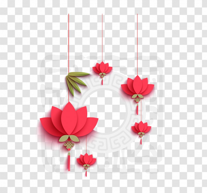 Mid-Autumn Festival Mooncake Barbecue Grill Poster - Christmas Ornament - Red Lotus Lights Transparent PNG
