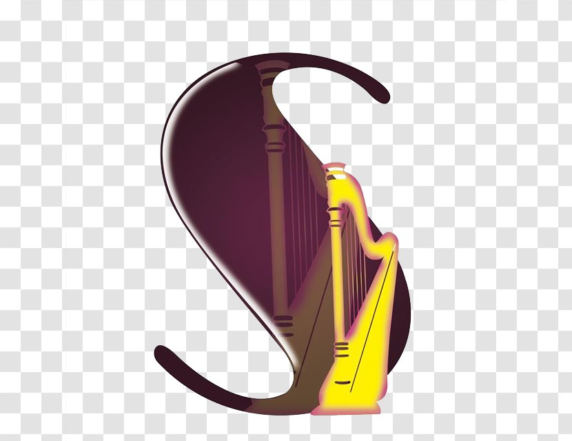 Harp Illustration - Frame - S Shape Transparent PNG