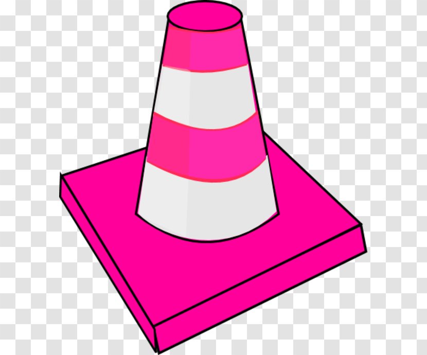 Clip Art Traffic Cone Vector Graphics Image Construction Barrel - Pink - Road Transparent PNG