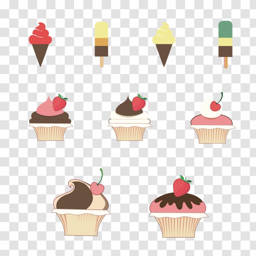 Ice Cream Cone Pop Strawberry Cupcake - Fragaria - Popsicles Transparent PNG