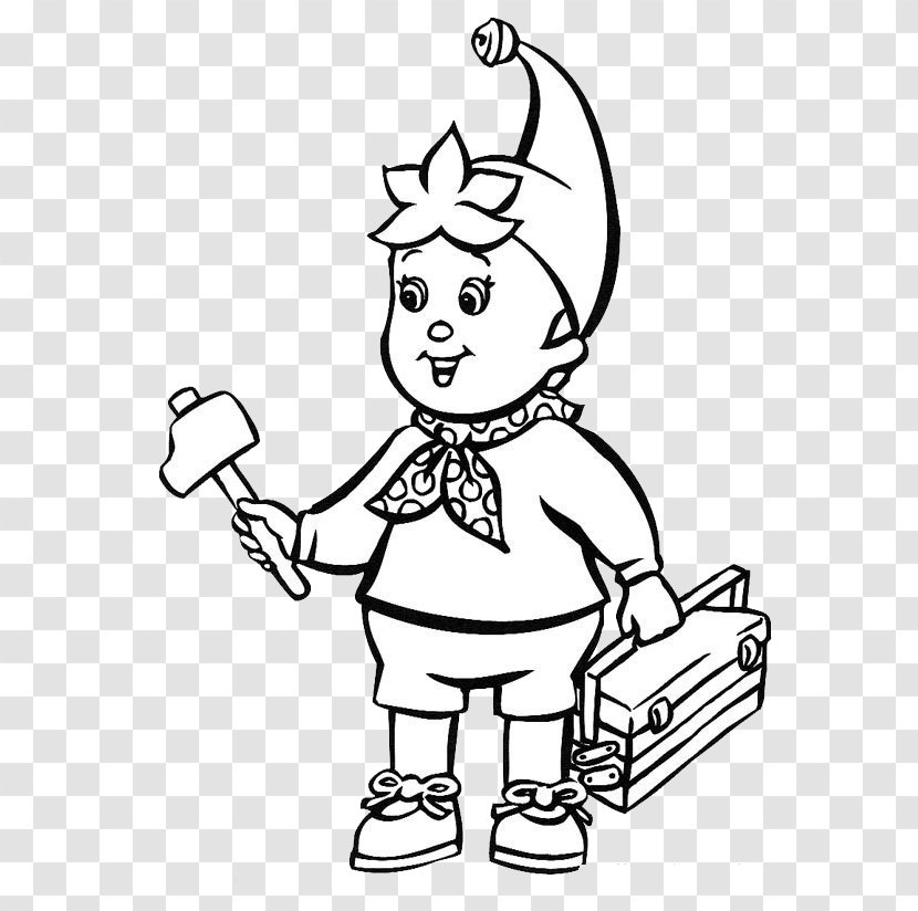 Noddy Big Ears Cartoon Drawing Coloring Book - Heart - A Little Boy With Hammer Transparent PNG