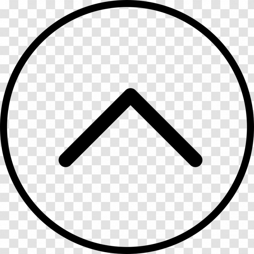 Circle Angle Symbol Rim - White - Up Arrow Transparent PNG