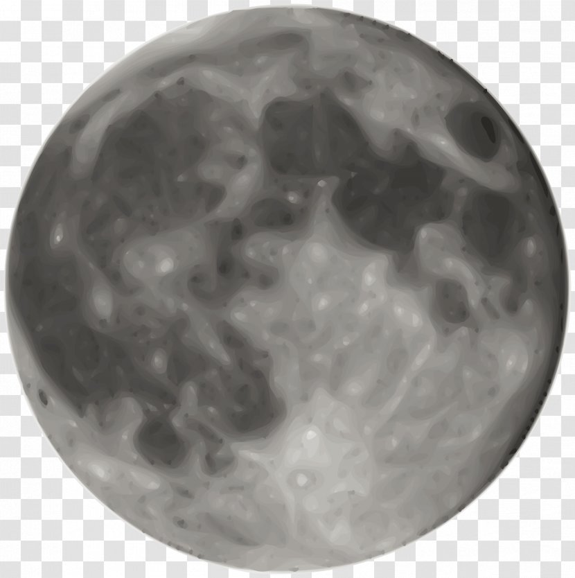 Earth Full Moon Lunar Phase Clip Art - Monochrome - Transparent Cliparts Transparent PNG