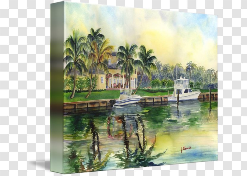 Watercolor Painting Bayou Gallery Wrap Canvas Transparent PNG