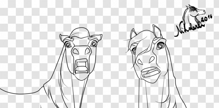 Line Art Horse Foal Cartoon Sketch - Flower - Spirit Stallion Transparent PNG