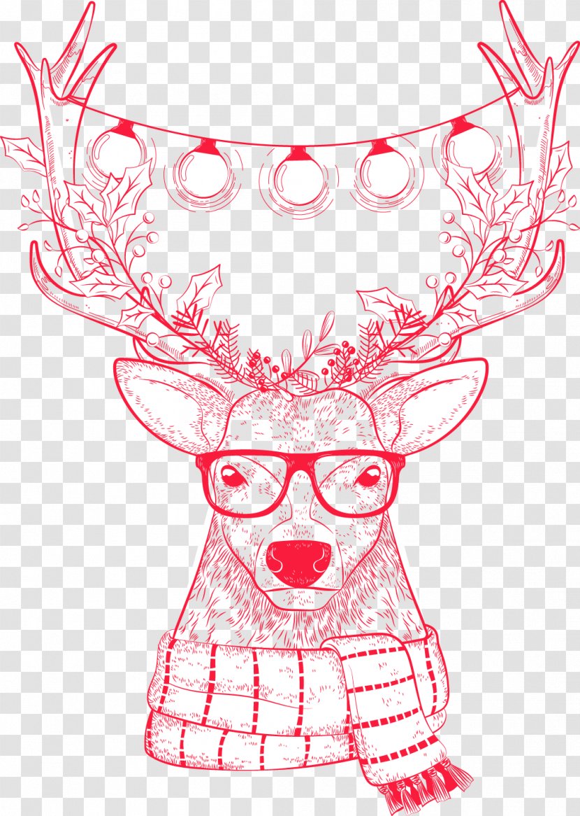 Reindeer Wedding Invitation Santa Claus Christmas - Tree - Creative Deer Transparent PNG