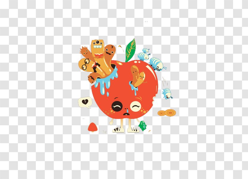 Apple Illustration - Fruit - Simple Red Transparent PNG