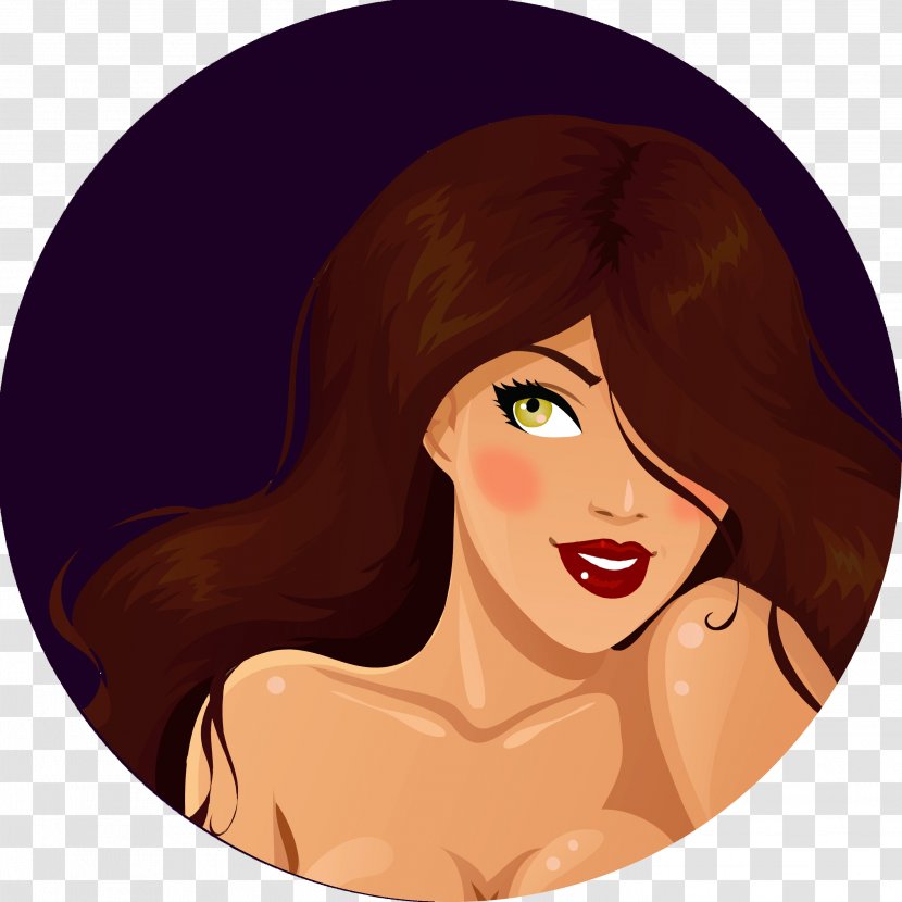 Nose Illustration Beauty.m Brown Hair Cartoon Transparent PNG