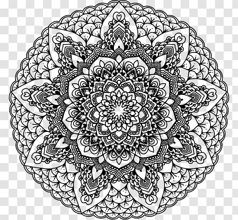 Symbol Mandala Sandpainting - Black And White Transparent PNG