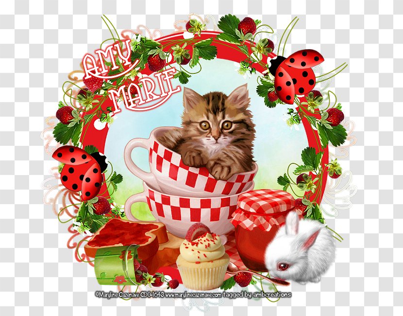 Kitten Christmas Ornament Tile Ceramic Get Her Open - Holiday Transparent PNG