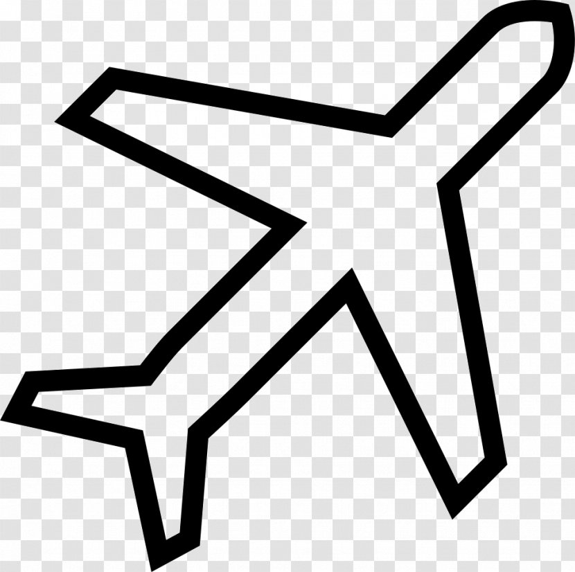 Airplane Air Transportation Vector Graphics Travel - Black And White Transparent PNG