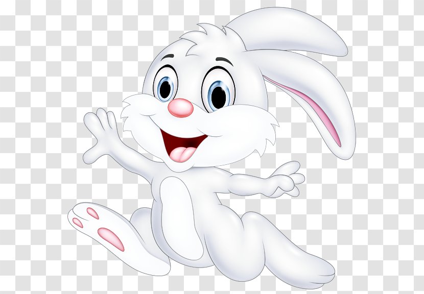 White Cartoon Head Nose Rabbit - Hand Line Art Transparent PNG