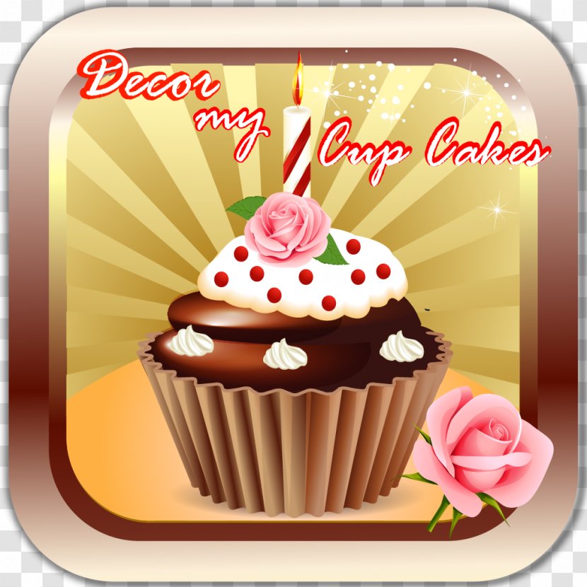 Buttercream Chocolate Cake Petit Four Cupcake Torte - Toppings - Topper Transparent PNG