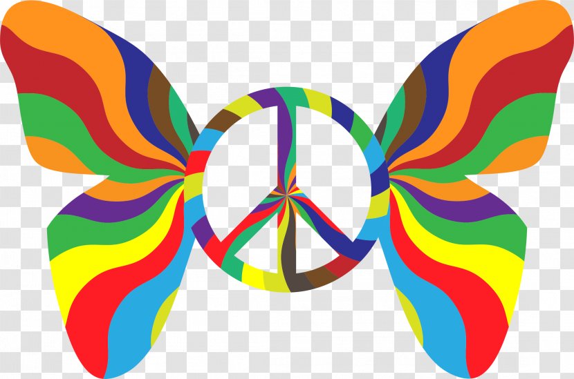 Butterfly Peace Symbols 1960s Clip Art - Symbol Transparent PNG