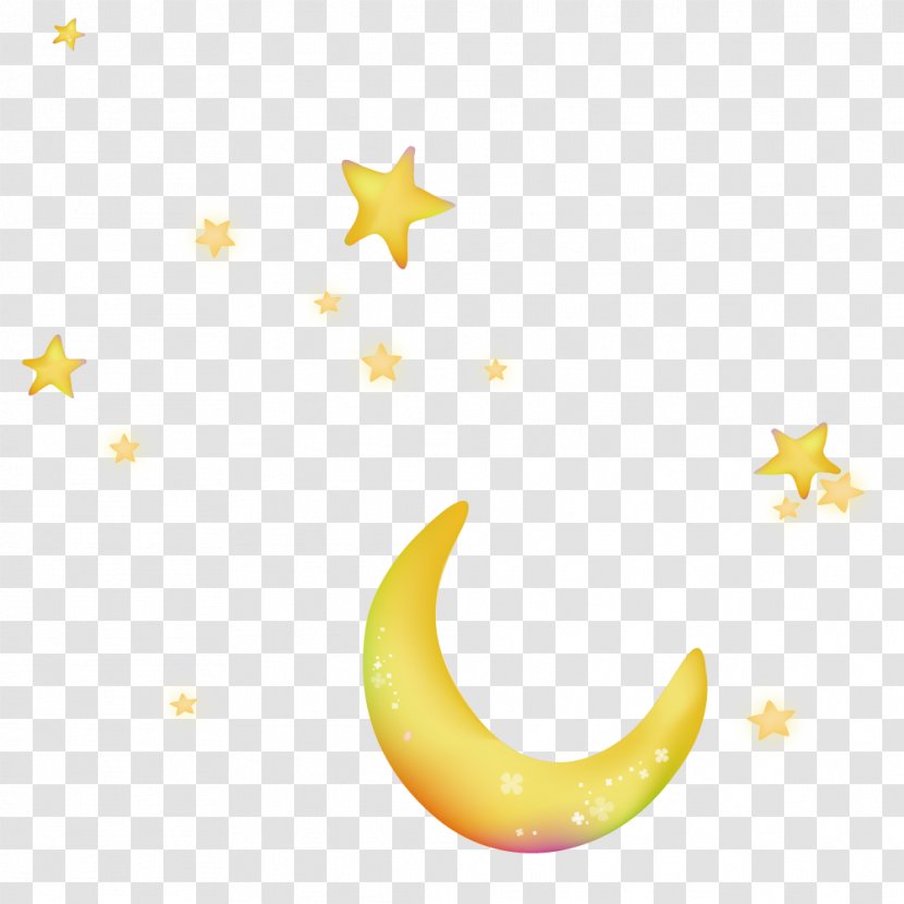 Moon Night Sky Star - And Stars Transparent PNG
