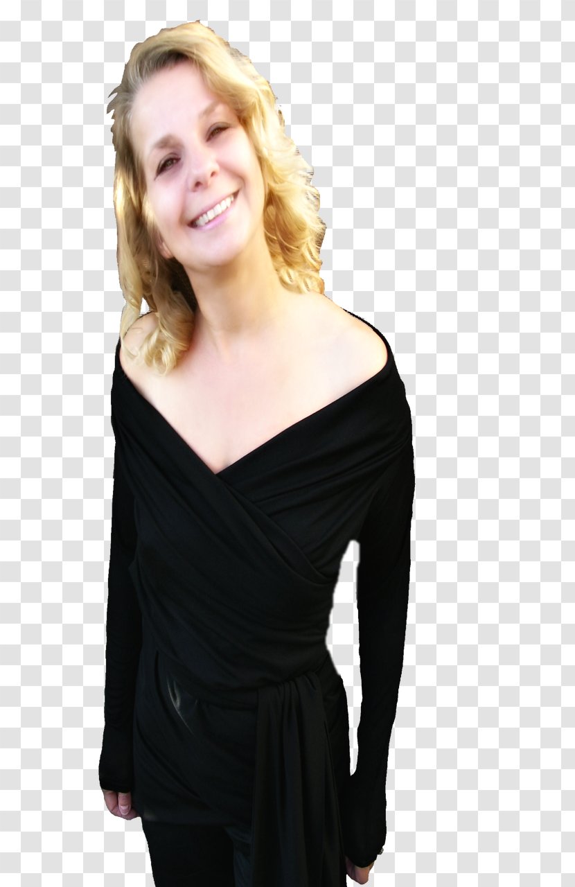 Little Black Dress Shoulder Photo Shoot Model Sleeve - Watercolor Transparent PNG