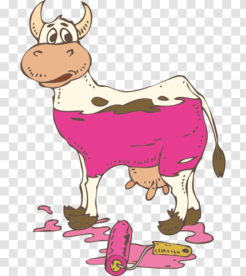 Painting Illustration - Cartoon - Cow Body Paint Vector Transparent PNG