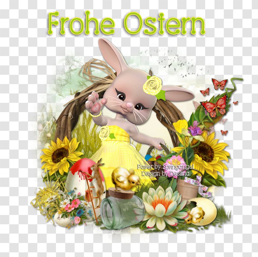 Easter Bunny Floral Design Cut Flowers - Permission Transparent PNG