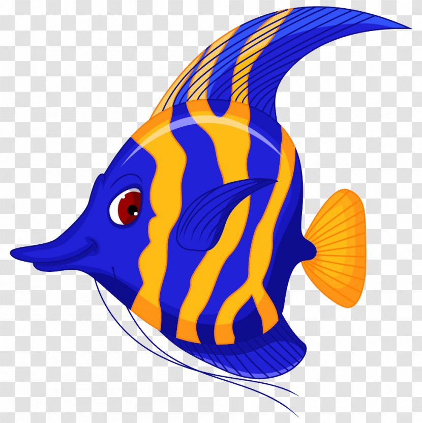 Angelfish Cartoon Clip Art - Orange - One Fish Transparent PNG