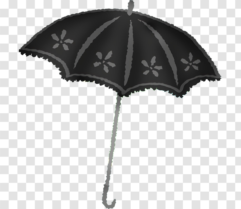 Umbrella Black Shade Black-and-white Metal Transparent PNG