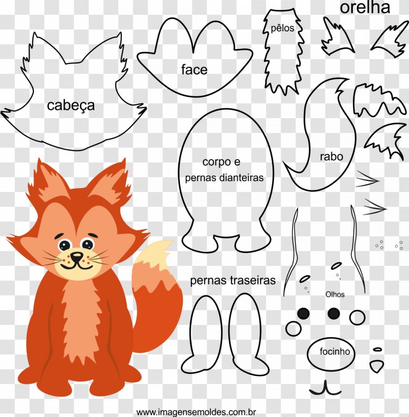 Molde Dog Handicraft Dinosaur Fox - Silhouette - Raposa Transparent PNG