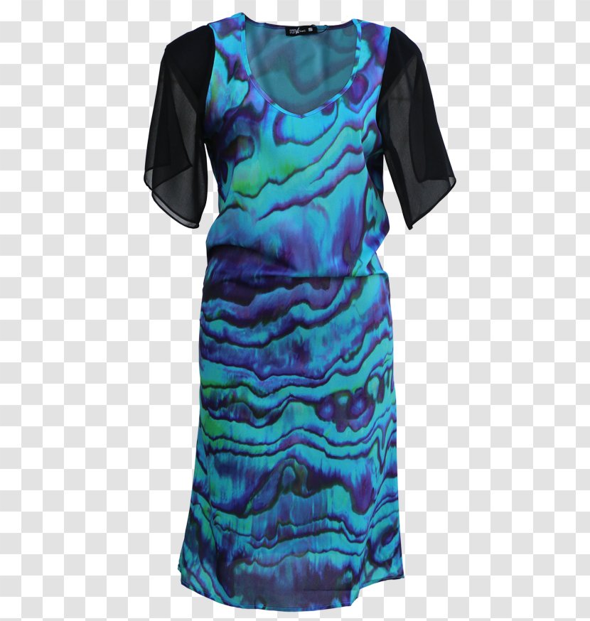 T-shirt Shoulder Satin Sleeve Dress - Turquoise Transparent PNG