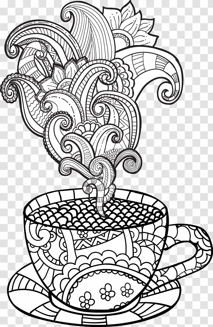Coffee Cup Tea Coloring Book - Teacup Transparent PNG