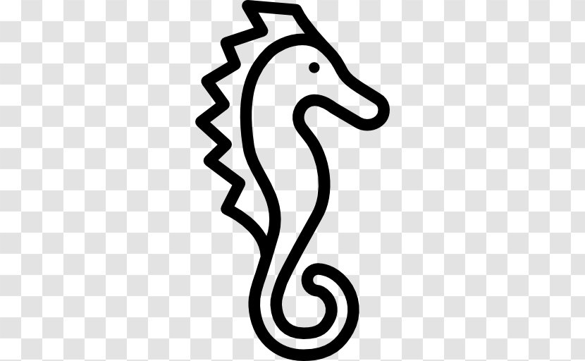 Seahorse Clip Art - Black And White Transparent PNG