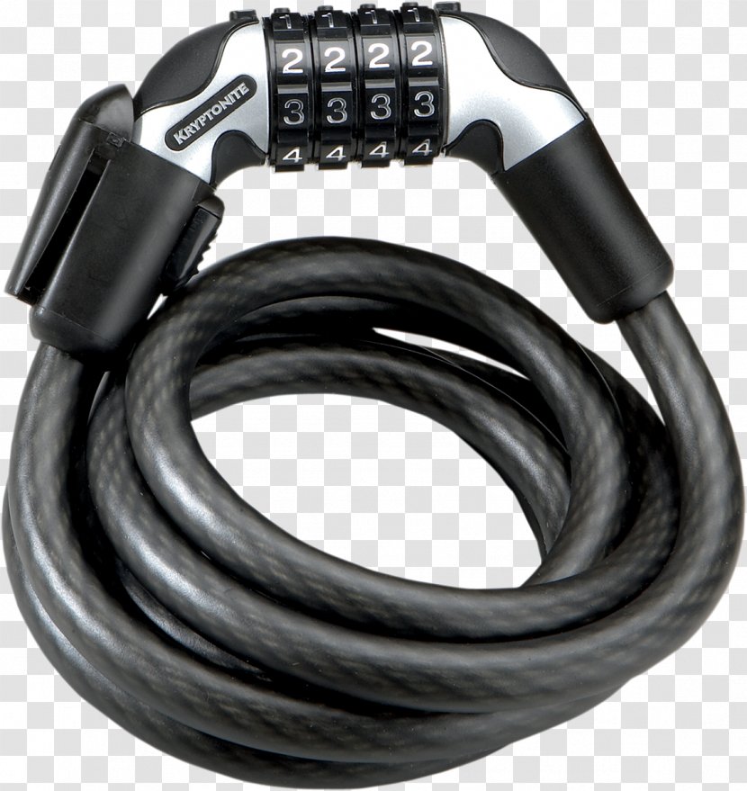 Bicycle Lock Kryptonite Combination - Chain Cable Transparent PNG