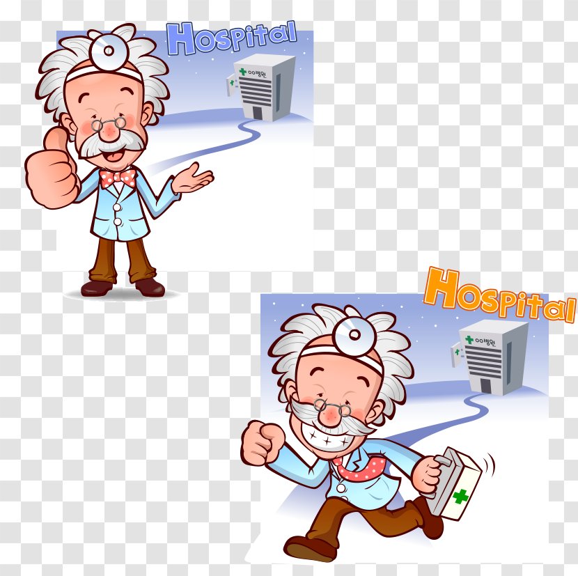 Physician Cartoon Nurse Illustration - Human Behavior - Cute Medical Doctor Transparent PNG