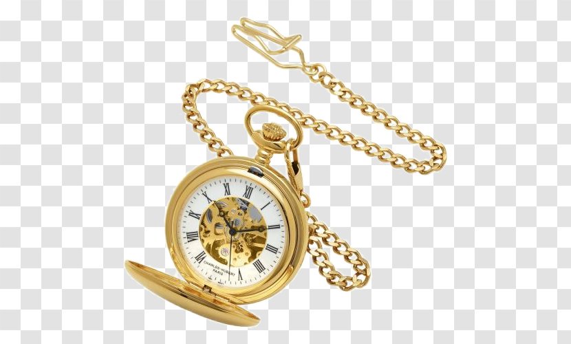 Pocket Watch Chain Gold Necklace - Colored Transparent PNG