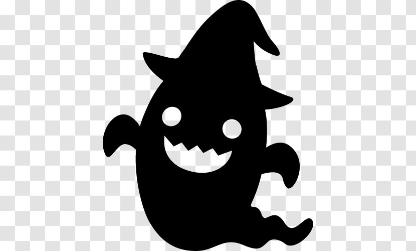 Halloween Black And White Silhouette Obake - Watercolor Transparent PNG