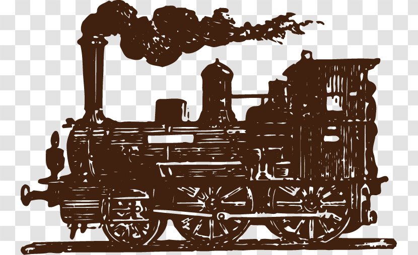 Train Rail Transport Steam Locomotive - Hand-painted Transparent PNG
