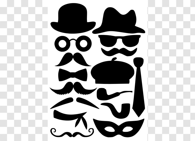 Moustache Hat Logo Glasses Clip Art - Eyewear - Stripes Design Transparent PNG