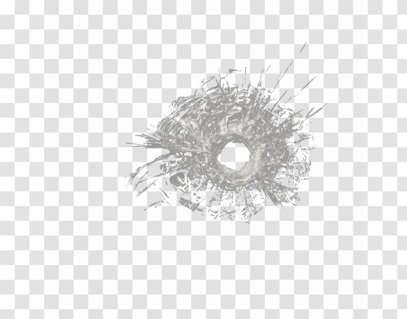 Black And White Circle Pattern - Shattered Glass Transparent PNG