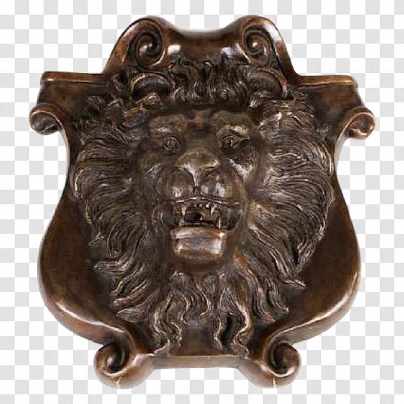 Stone Carving Bronze 01504 Antique - Brass - Lion Shield Transparent PNG